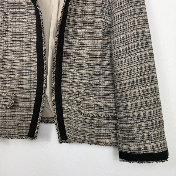 LOFT Textured Tweed Open Front Jacket Size 6 - Picture 5 of 5